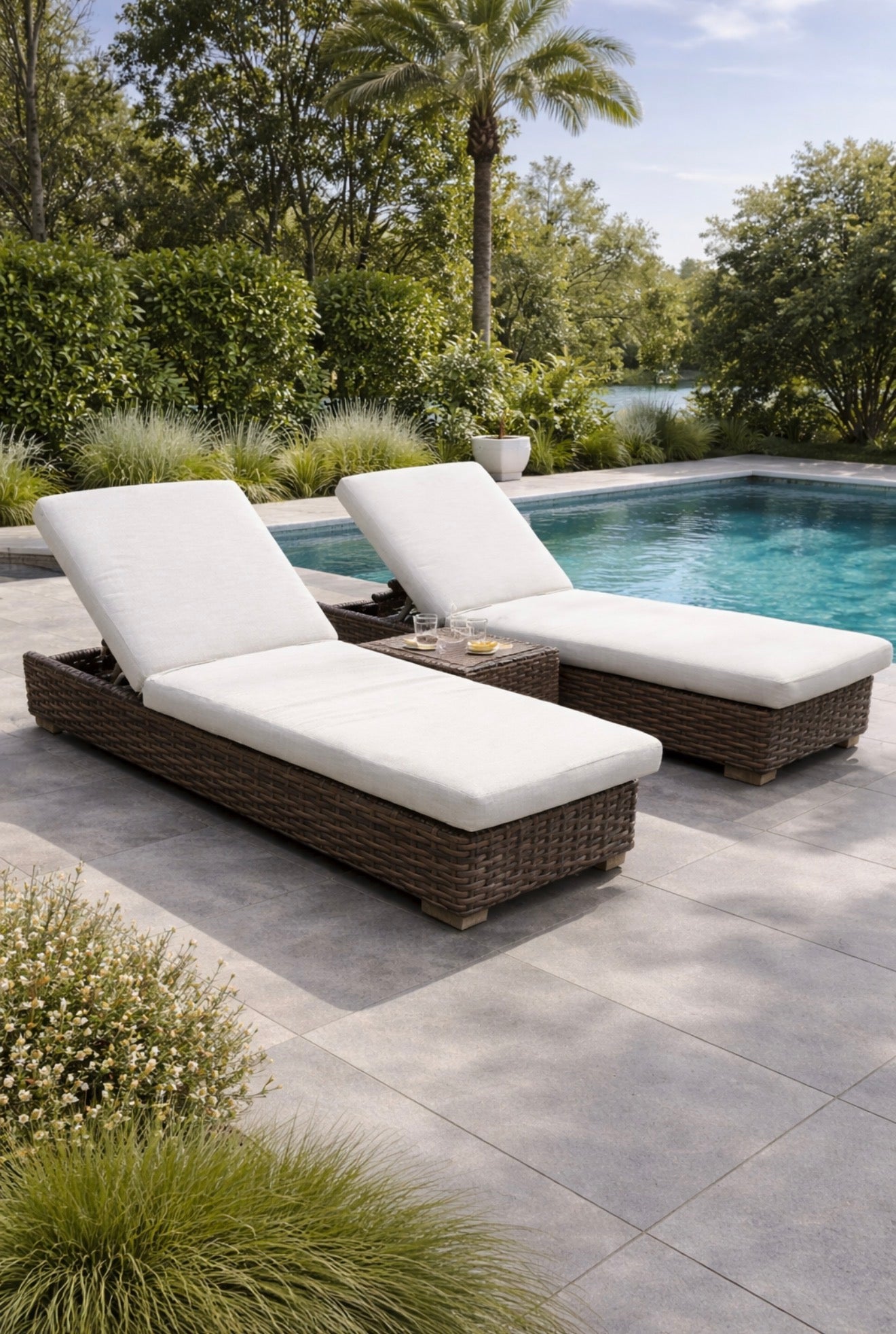 RH Whicker Pool Loungers
