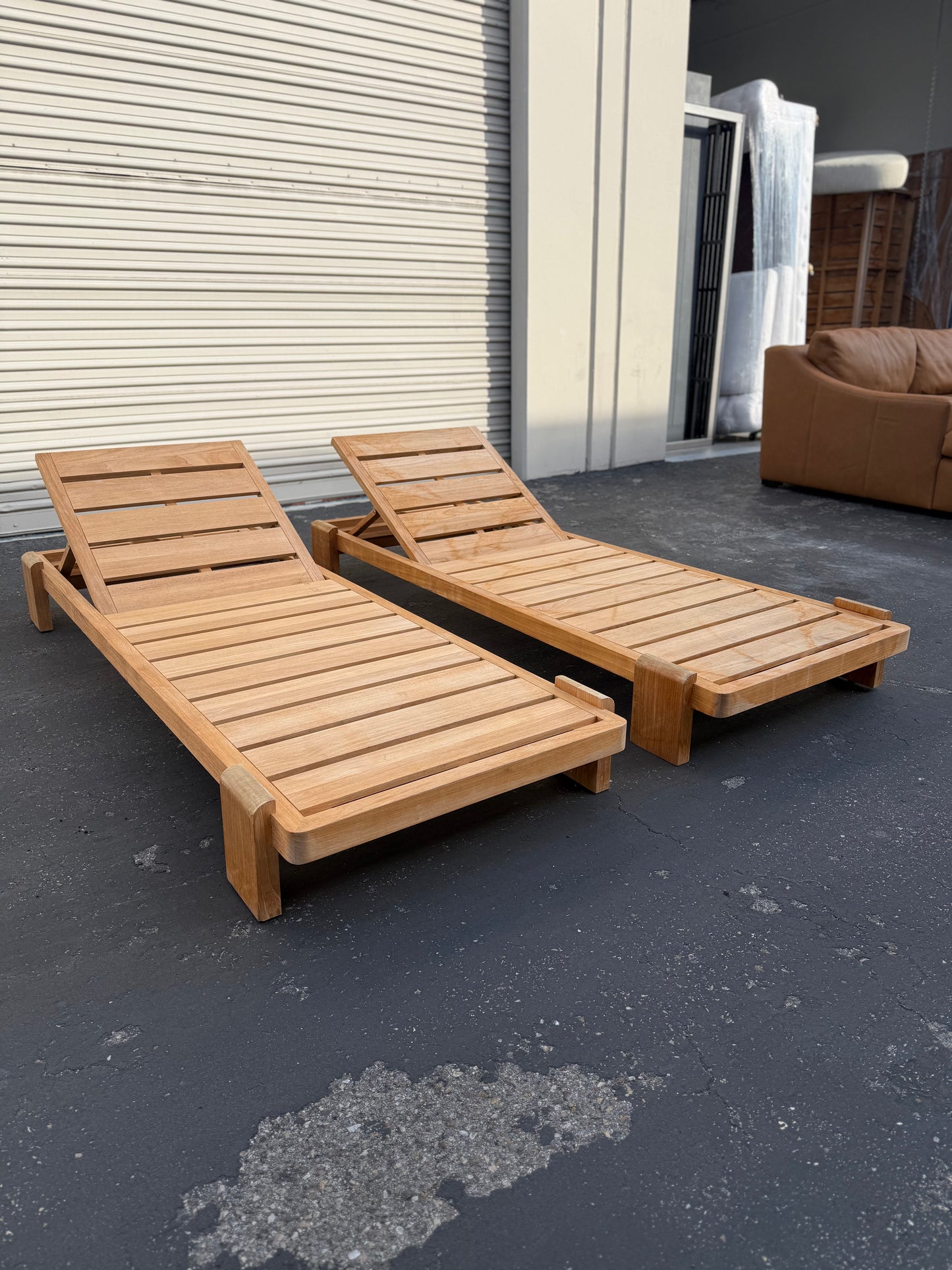 RH Vigo Teak Pool Loungers