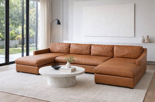 Restoration Hardware Leather Slope Arm