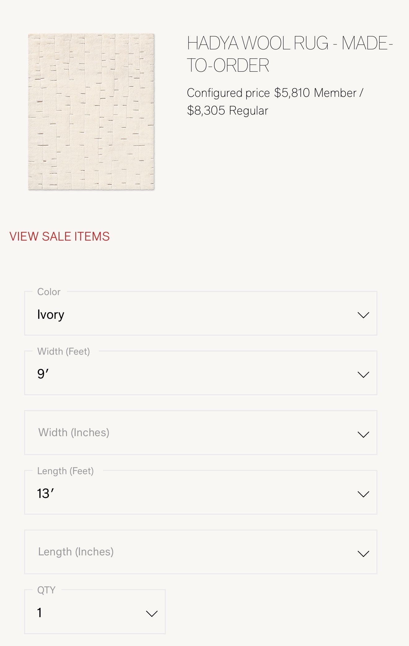 RH HADYA WOOL Rug