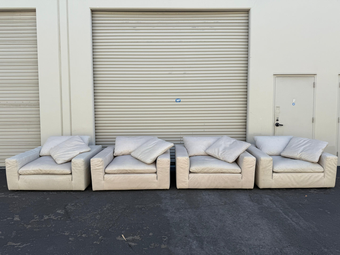 Restoration Hardware Leather Cloud Chairs