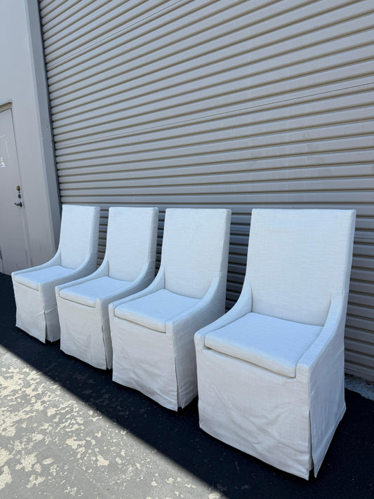 Restoration Hardware Slipcovers Slope Arm Rolling Dining Chairs