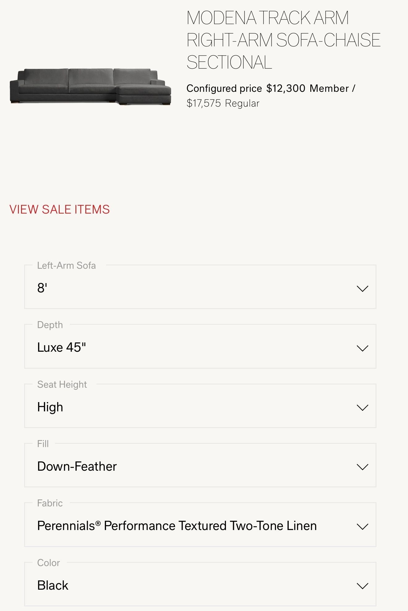 Restoration Hardware Modena Couch